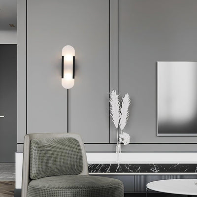 Bano Oblong Alabaster Plug Wall Light