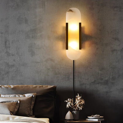 Bano Oblong Alabaster Plug Wall Light