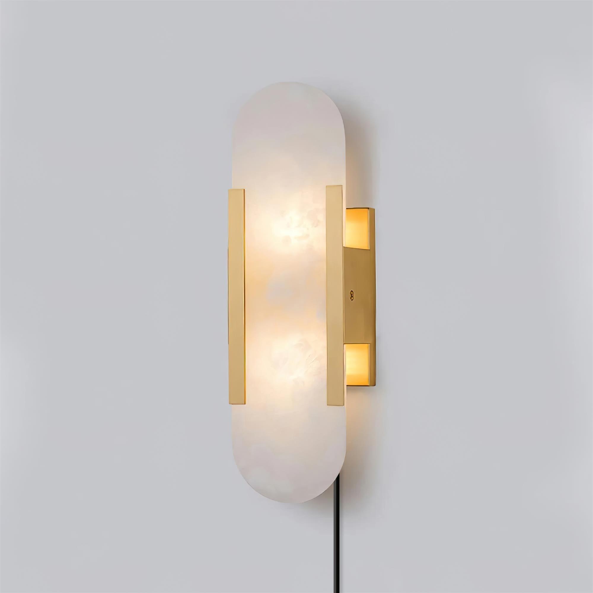 Bano Oblong Alabaster Plug Wall Light