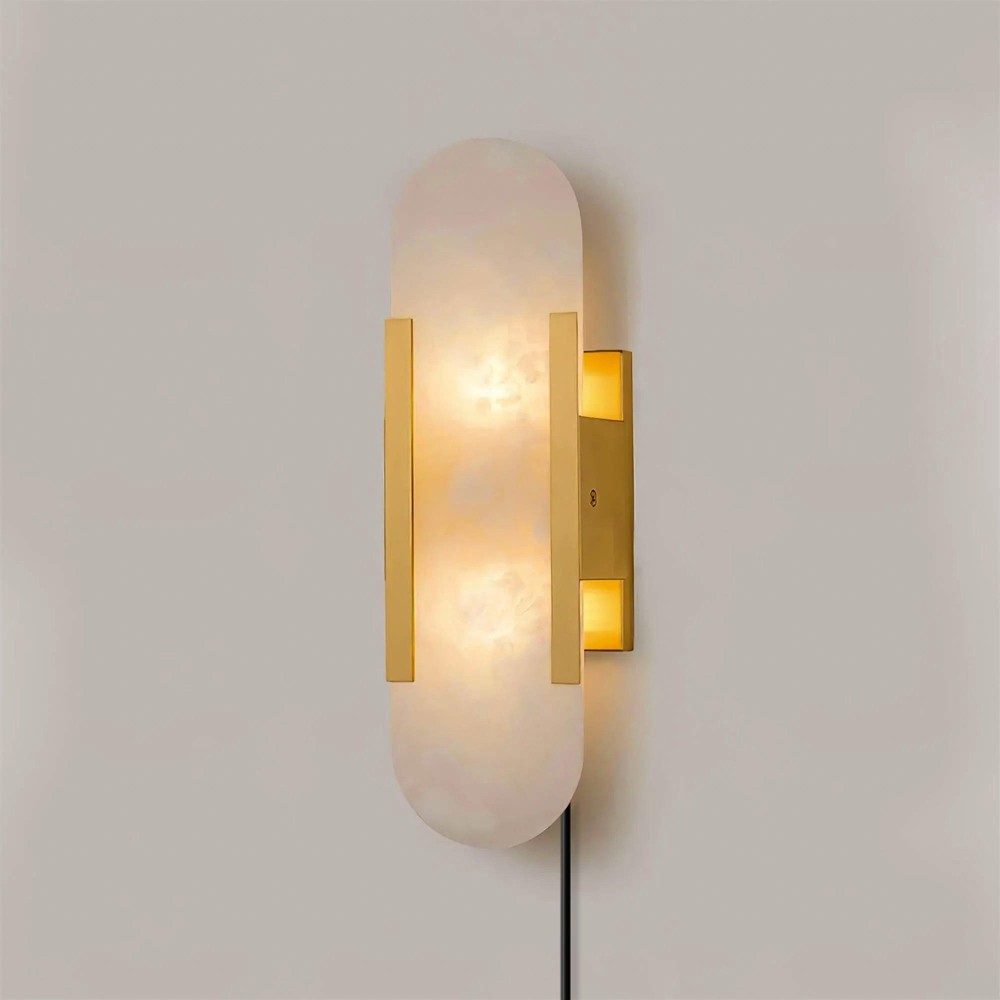 Bano Oblong Alabaster Plug Wall Light
