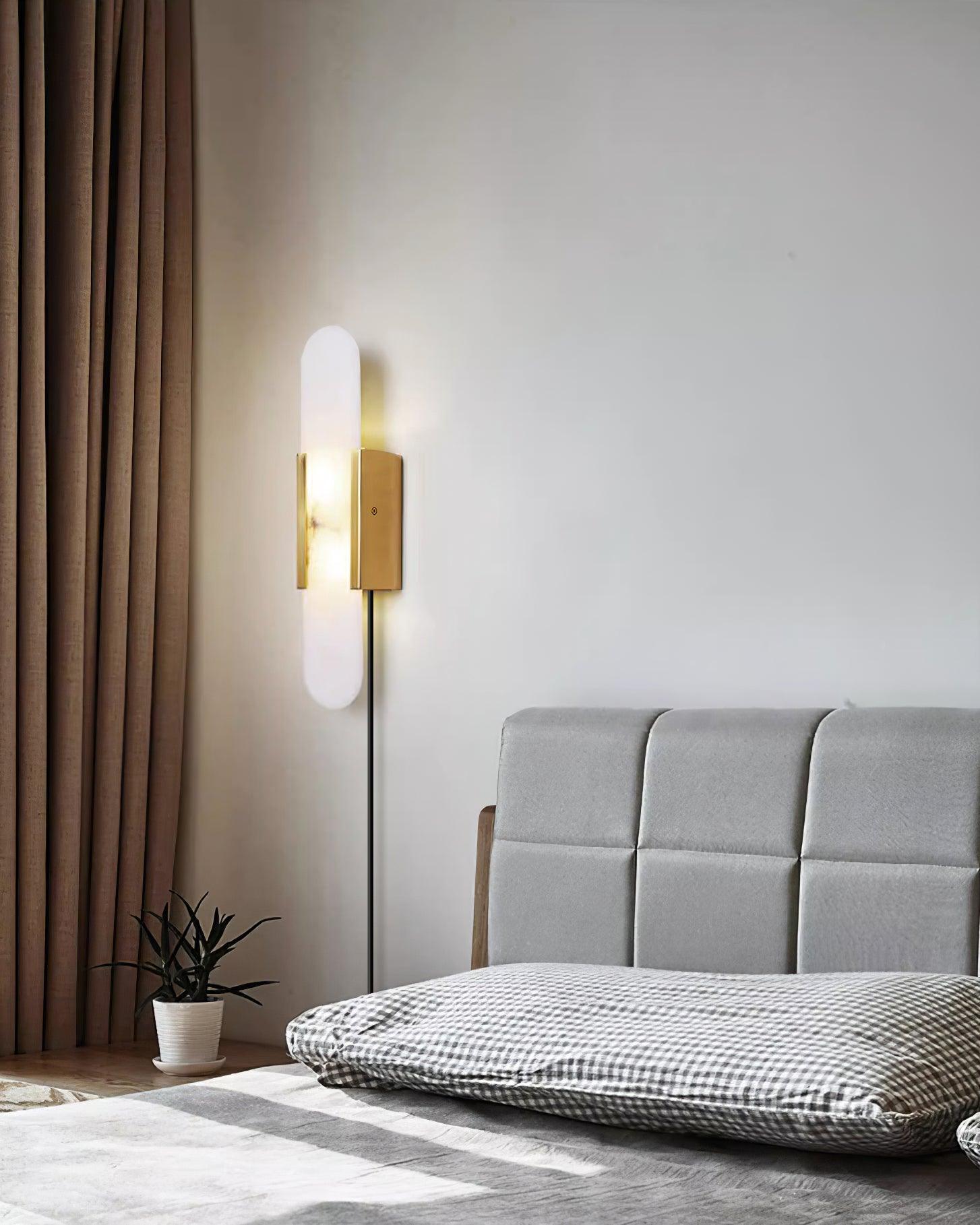Bano Oblong Alabaster Plug Wall Light