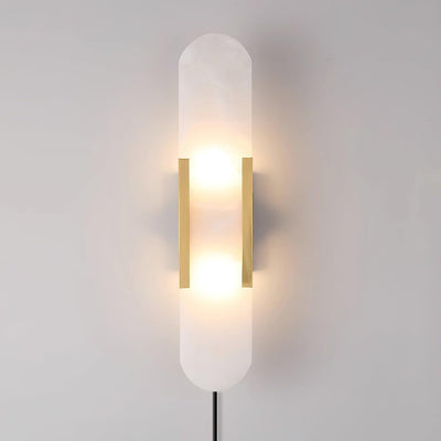Bano Oblong Alabaster Plug Wall Light