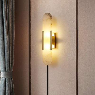 Bano Oblong Alabaster Plug Wall Light