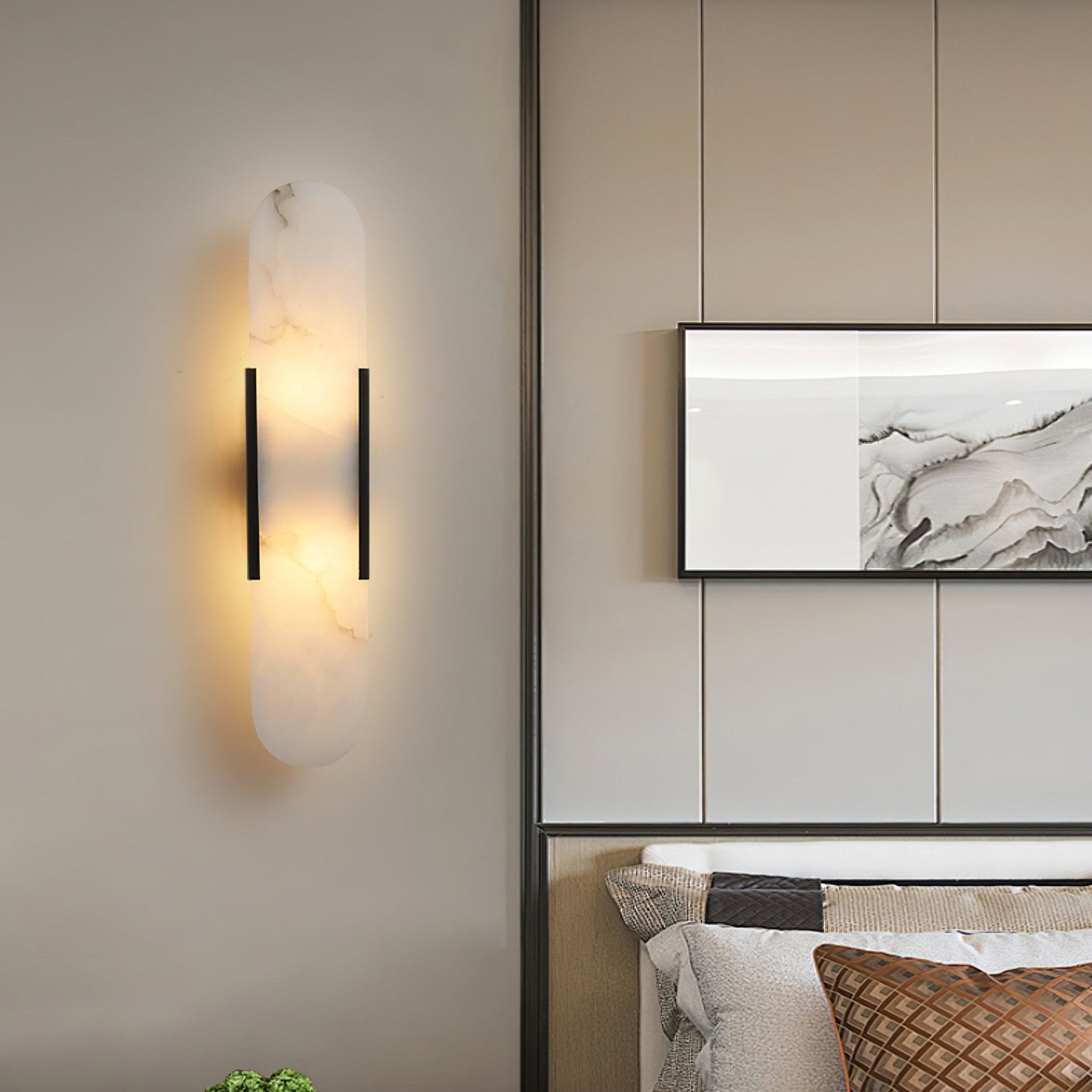 Bano Oblong Alabaster Plug Wall Light