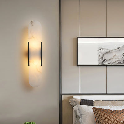 Bano Oblong Alabaster Plug Wall Light