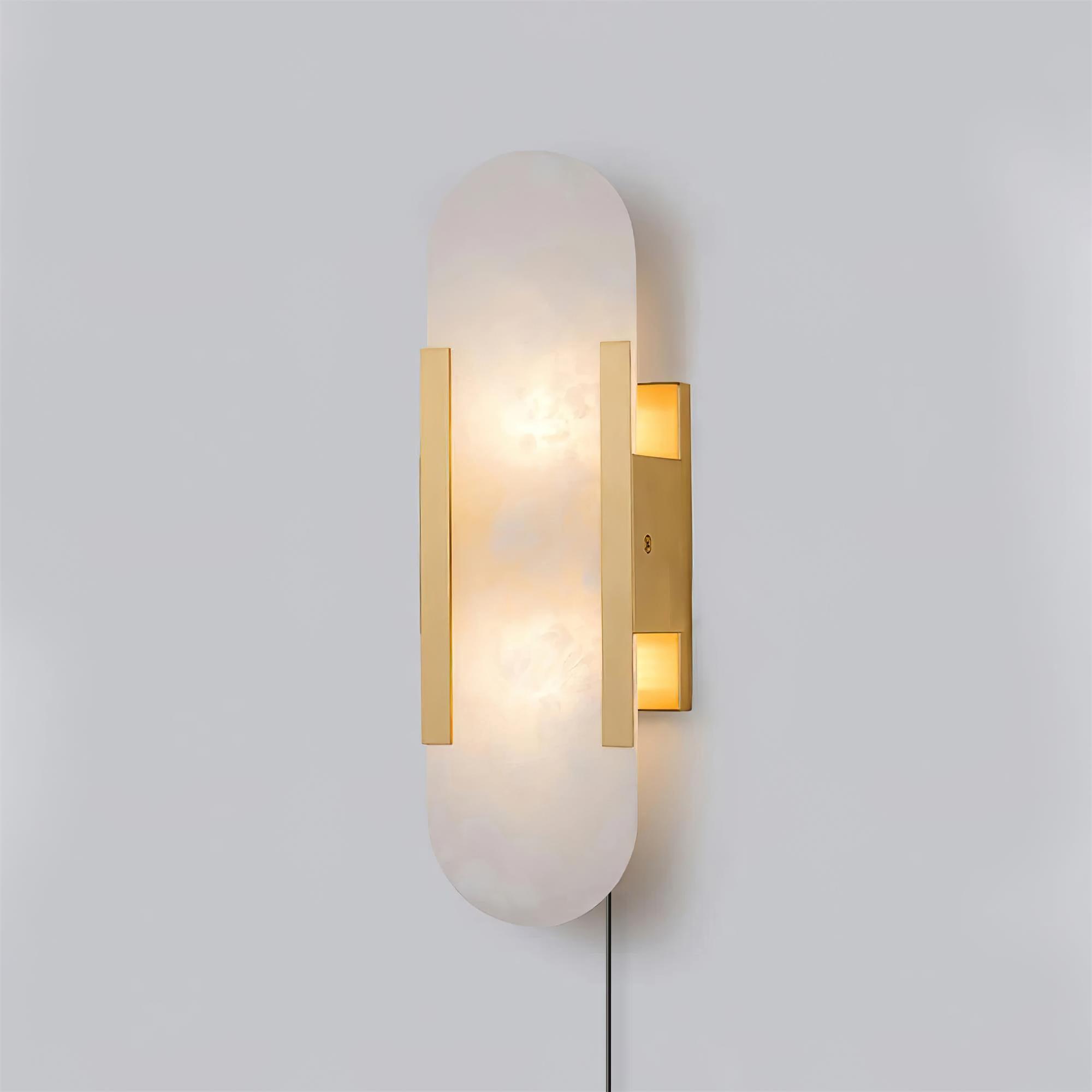 Bano Oblong Alabaster Plug Wall Light