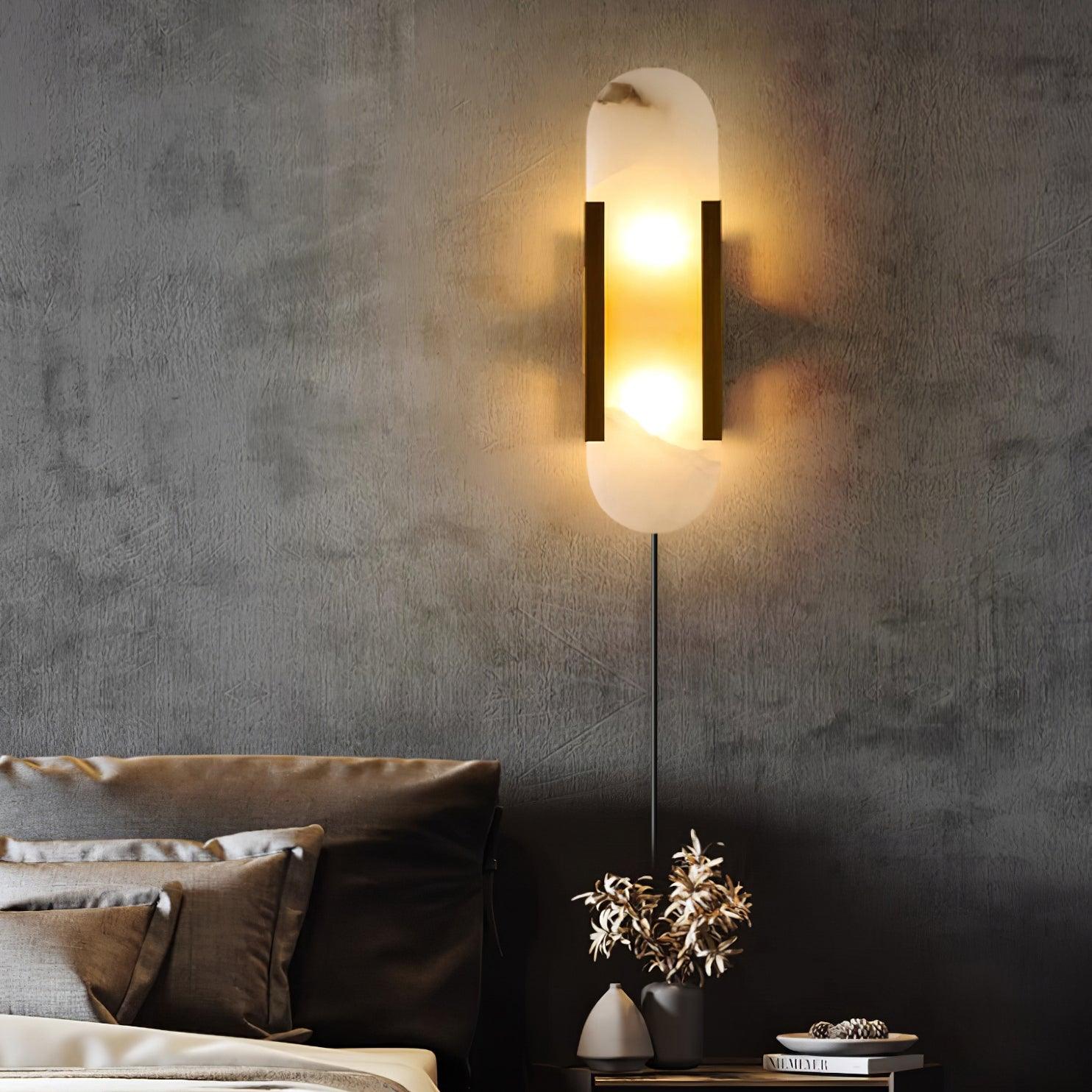 Bano Oblong Alabaster Plug Wall Light