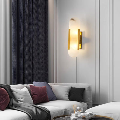 Bano Oblong Alabaster Plug Wall Light