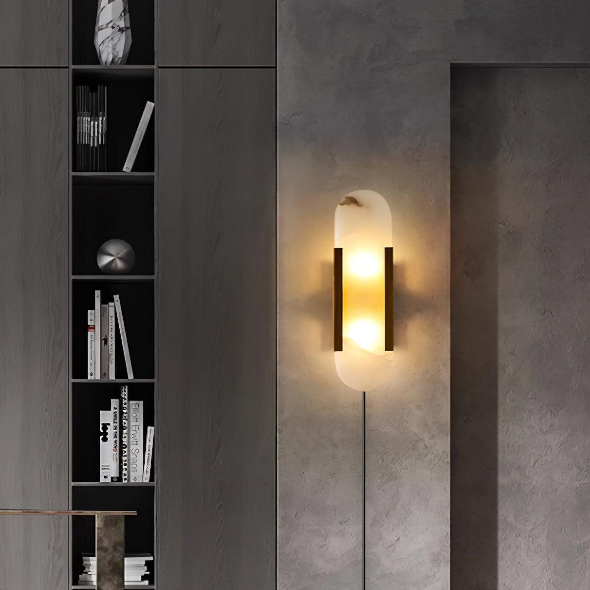 Bano Oblong Alabaster Plug Wall Light