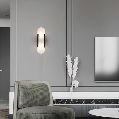 Bano Oblong Alabaster Plug Wall Light