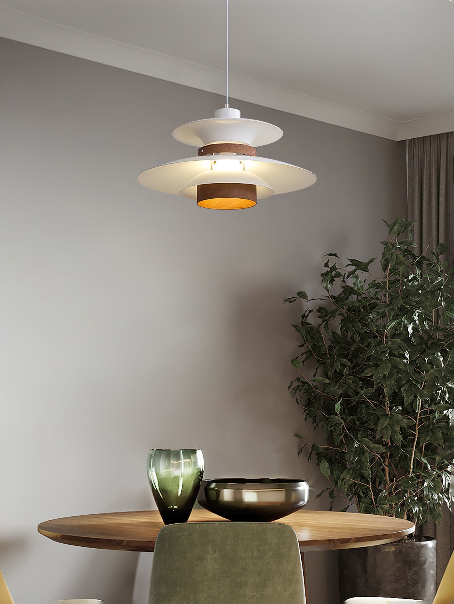 Sylelenne Wood Steel Pendant Lamp