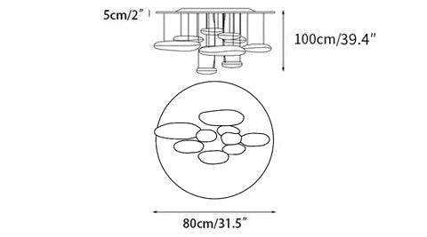 Feririan Ceiling Lamp Aluminum Pebble