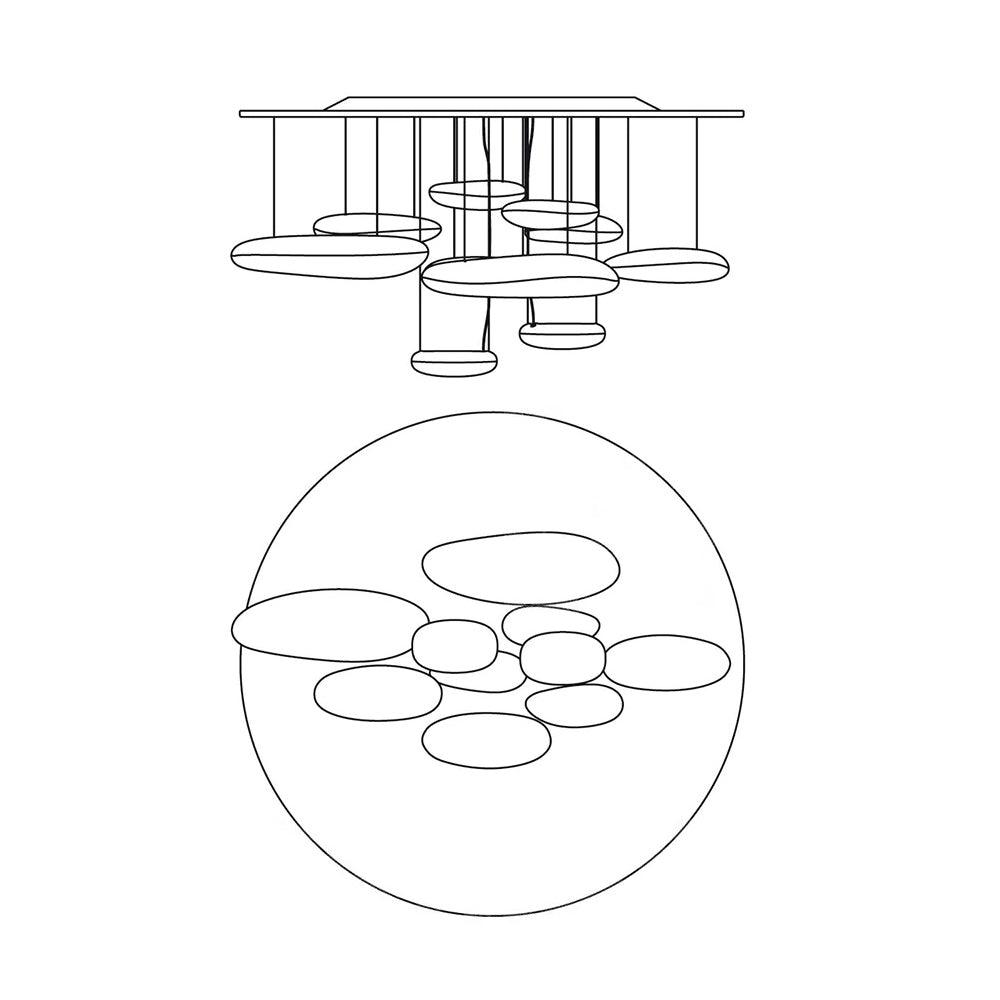 Feririan Ceiling Lamp Aluminum Pebble