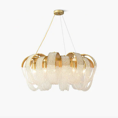 Siv Chandelier Mesh Crystal Gold Waterfall Sparkle