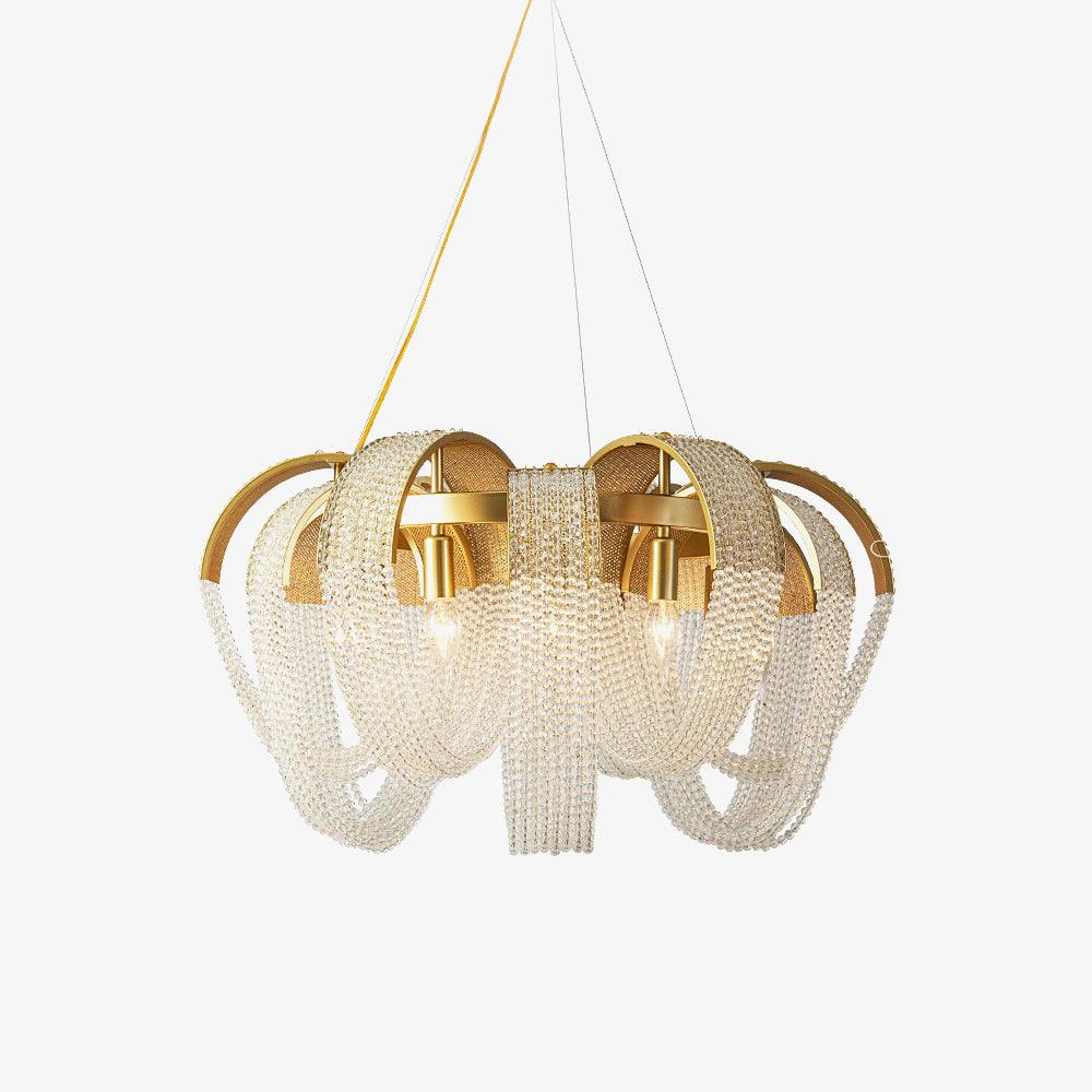Siv Chandelier Mesh Crystal Gold Waterfall Sparkle