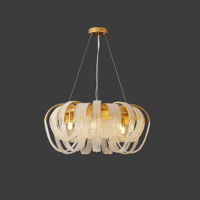 Siv Chandelier Mesh Crystal Gold Waterfall Sparkle