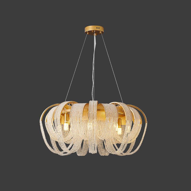 Siv Chandelier Mesh Crystal Gold Waterfall Sparkle