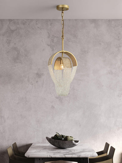 Siv Chandelier Mesh Crystal Gold Waterfall Sparkle