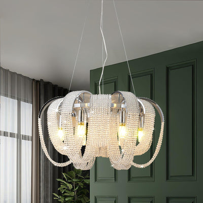 Siv Chandelier Mesh Crystal Gold Waterfall Sparkle
