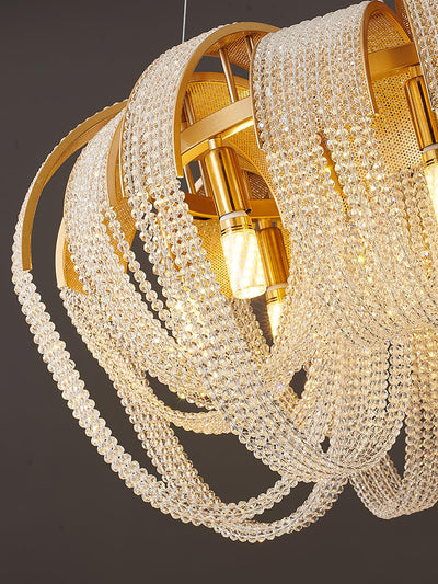 Siv Chandelier Mesh Crystal Gold Waterfall Sparkle