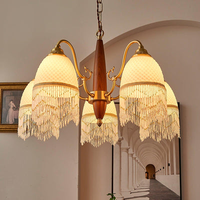 Yave Chandelier Tassel Glass Vintage