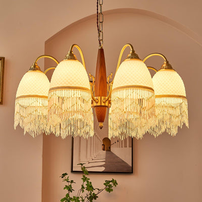 Yave Chandelier Tassel Glass Vintage