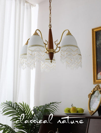 Yave Chandelier Tassel Glass Vintage