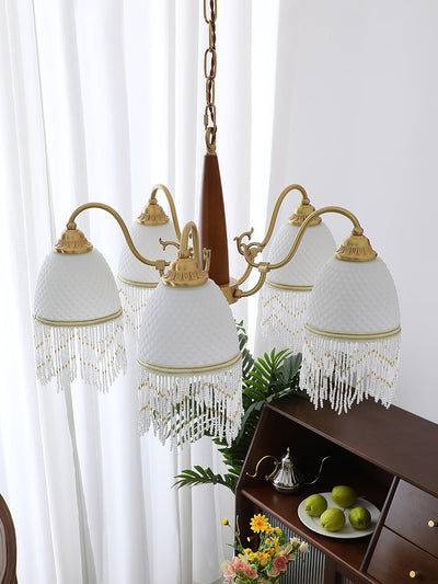 Yave Chandelier Tassel Glass Vintage