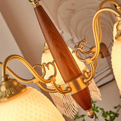 Yave Chandelier Tassel Glass Vintage