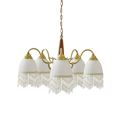 Yave Chandelier Tassel Glass Vintage