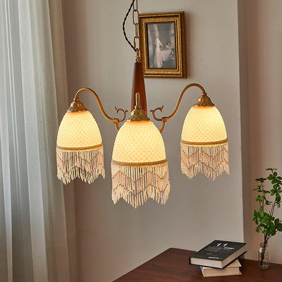 Yave Chandelier Tassel Glass Vintage
