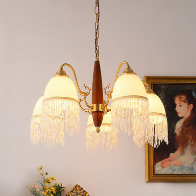 Yave Chandelier Tassel Glass Vintage