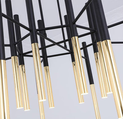 Arixon Chandelier Modern Rods Black Gold