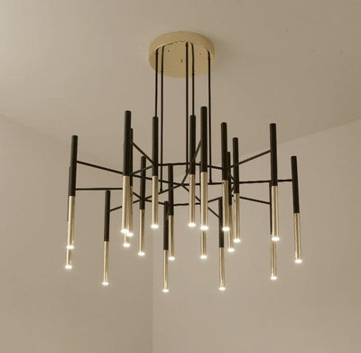 Arixon Chandelier Modern Rods Black Gold