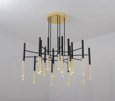 Arixon Chandelier Modern Rods Black Gold