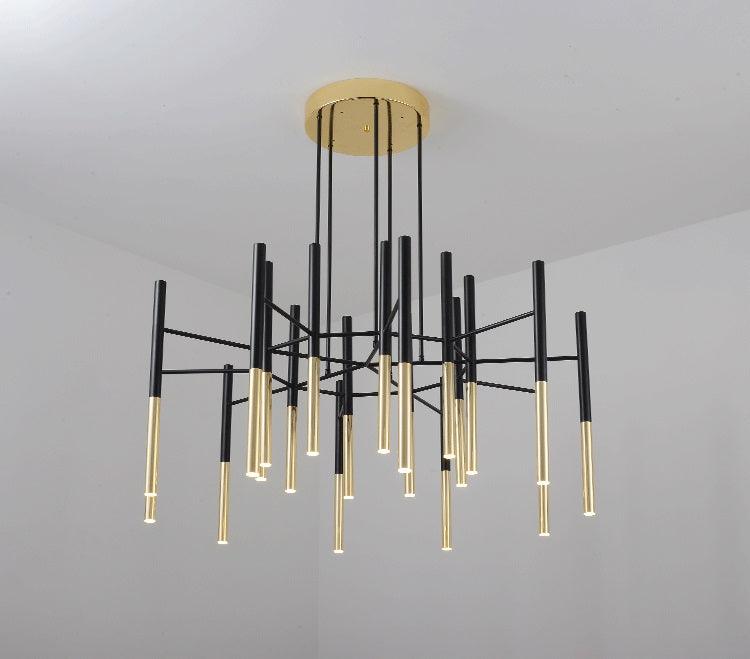 Arixon Chandelier Modern Rods Black Gold
