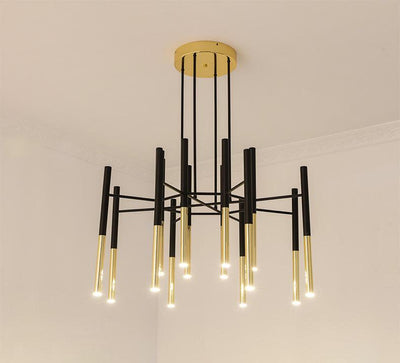 Arixon Chandelier Modern Rods Black Gold
