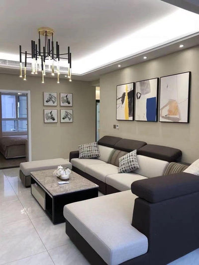 Arixon Chandelier Modern Rods Black Gold