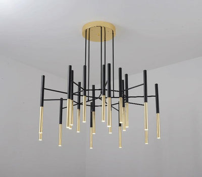 Arixon Chandelier Modern Rods Black Gold