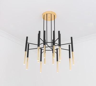 Arixon Chandelier Modern Rods Black Gold