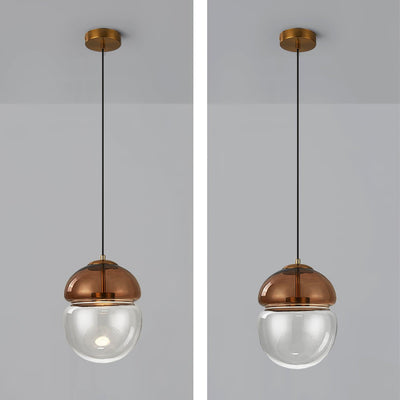 Aged Modern Minimalist Dome Glass Pendant Light