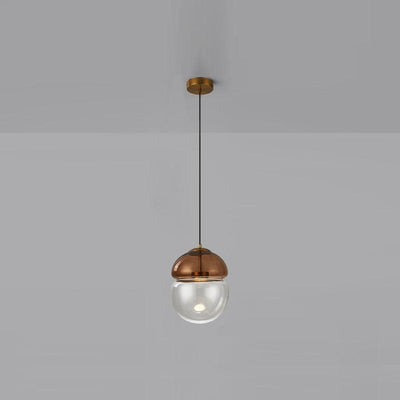 Aged Modern Minimalist Dome Glass Pendant Light