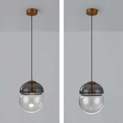 Aged Modern Minimalist Dome Glass Pendant Light