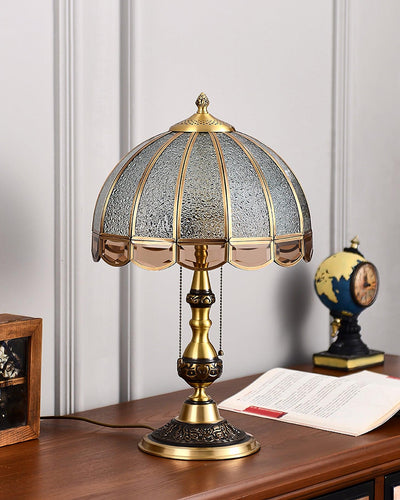 Brillix Brass & Glass Glam Table Lamp - Neutral Decor