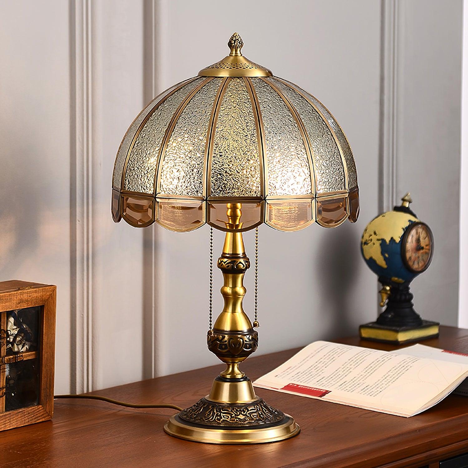 Brillix Brass & Glass Glam Table Lamp - Neutral Decor