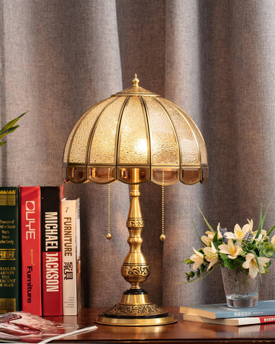 Brillix Brass & Glass Glam Table Lamp - Neutral Decor
