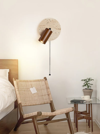 Romino Disc Swing Travertine Wall Light