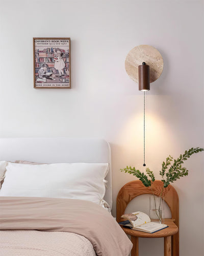 Romino Disc Swing Travertine Wall Light