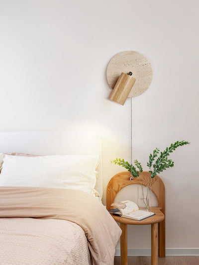 Romino Disc Swing Travertine Wall Light