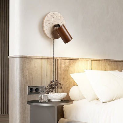Romino Disc Swing Travertine Wall Light